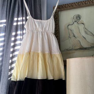 Necessary Objects women sleeveless 3 color patchwork double layer dress